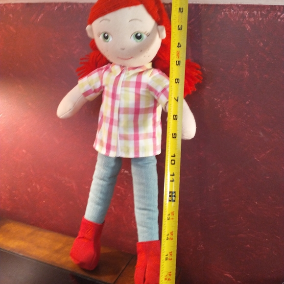 Butterflies Aurora Cracker Barrel 18” Red Hair Plush Cloth Cowgirl Doll - Picture 7 of 7